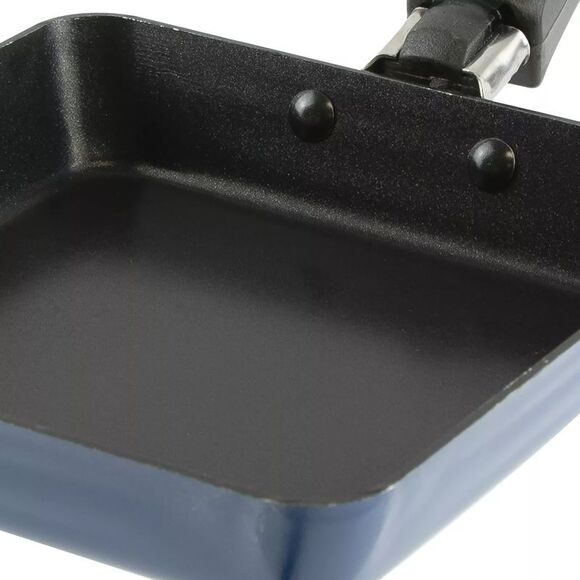 Gold Coast 6" Square Non-Stick Mini Blue Frying Pan with Bonus 8" Spatula - Picture 4 of 7